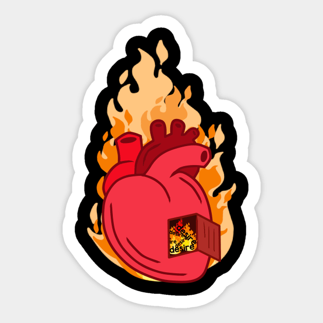 Hearts on fire Sticker by TeEmporium